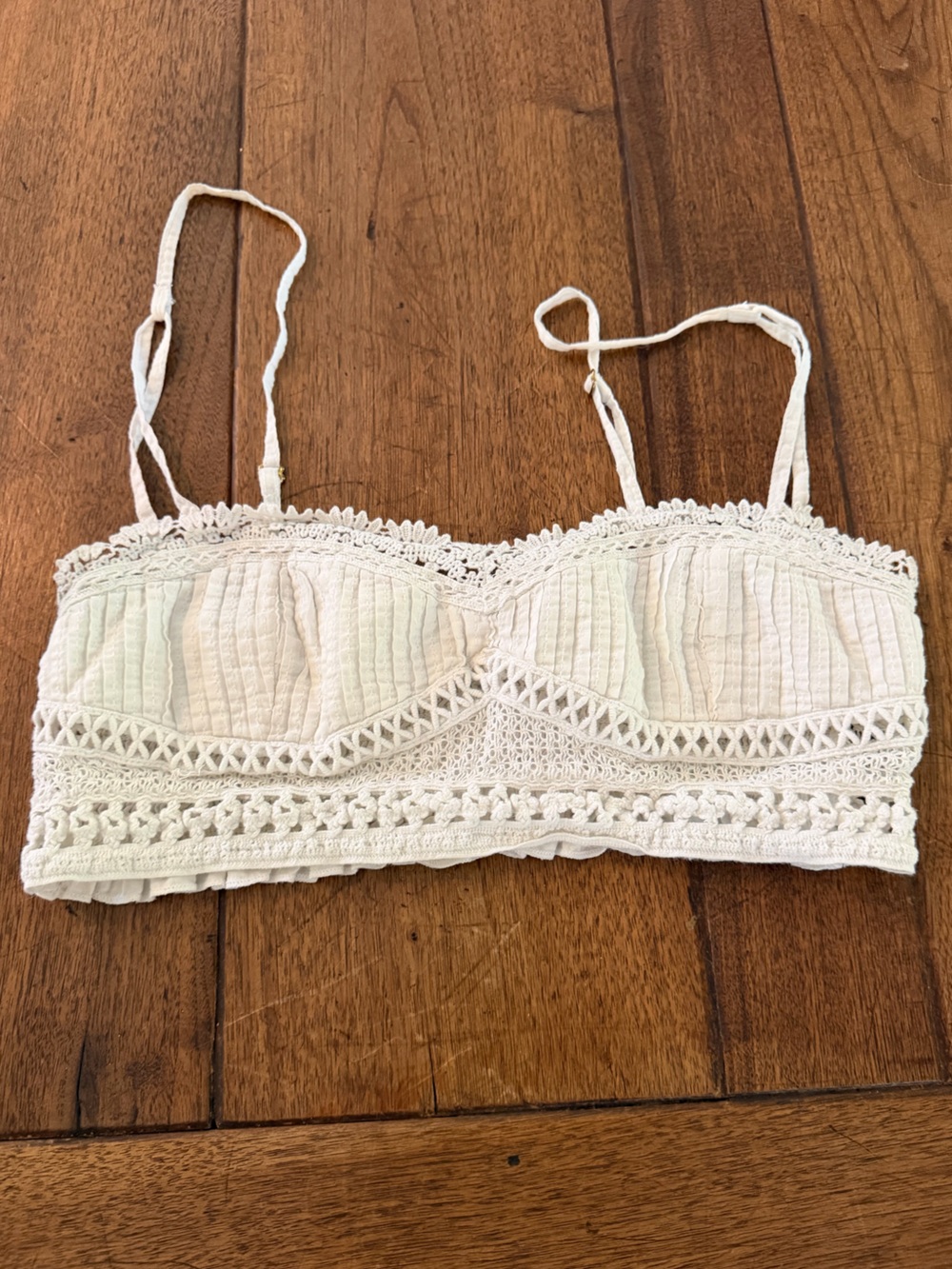 Free People Ivory Crochet Lace Bralette